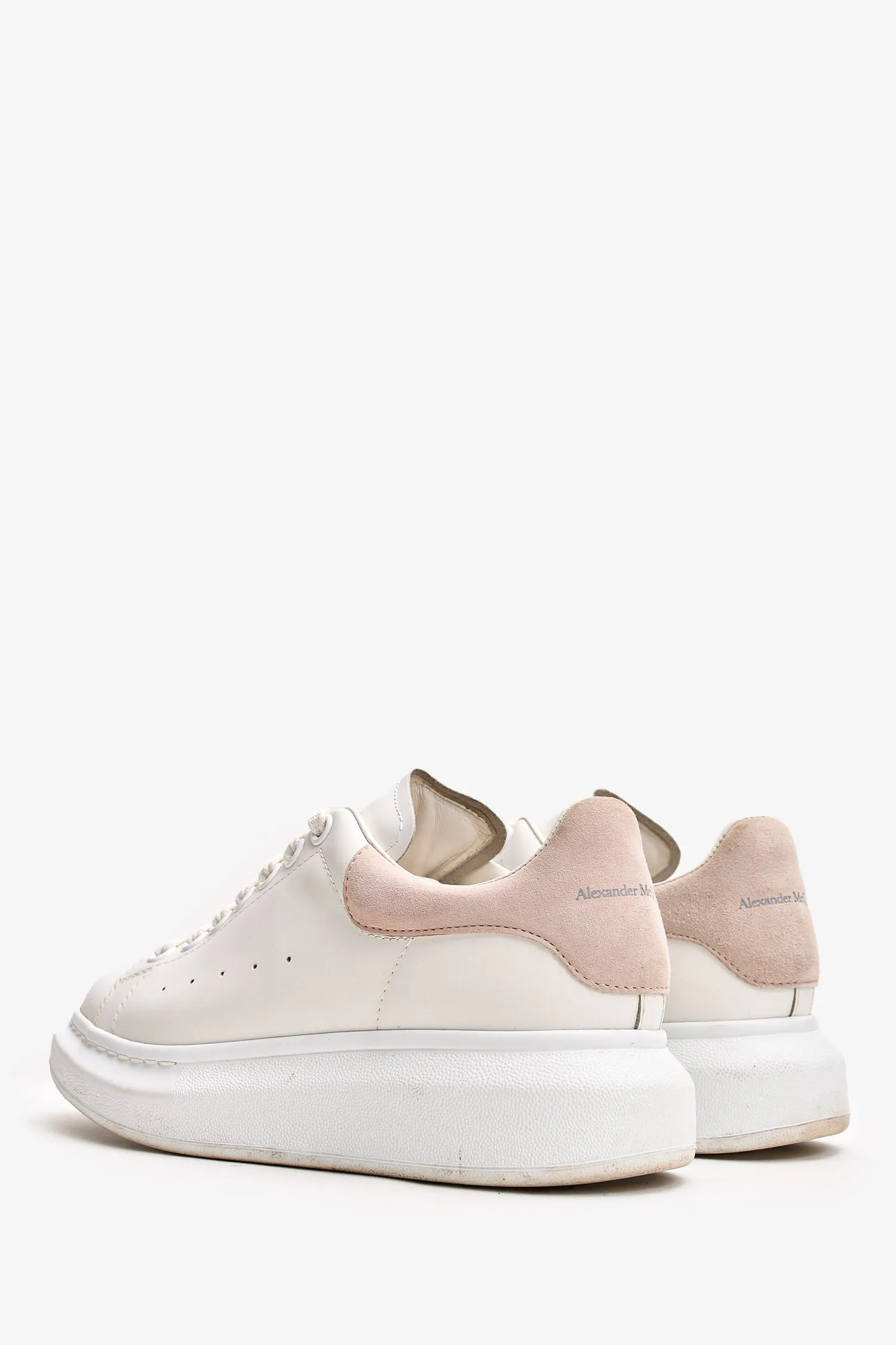 Alexander McQueen White/Pink Oversized Sneakers Size 38.5