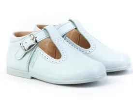 Angelitos - Boys Baby Blue Spanish Leather T-Bar Shoes