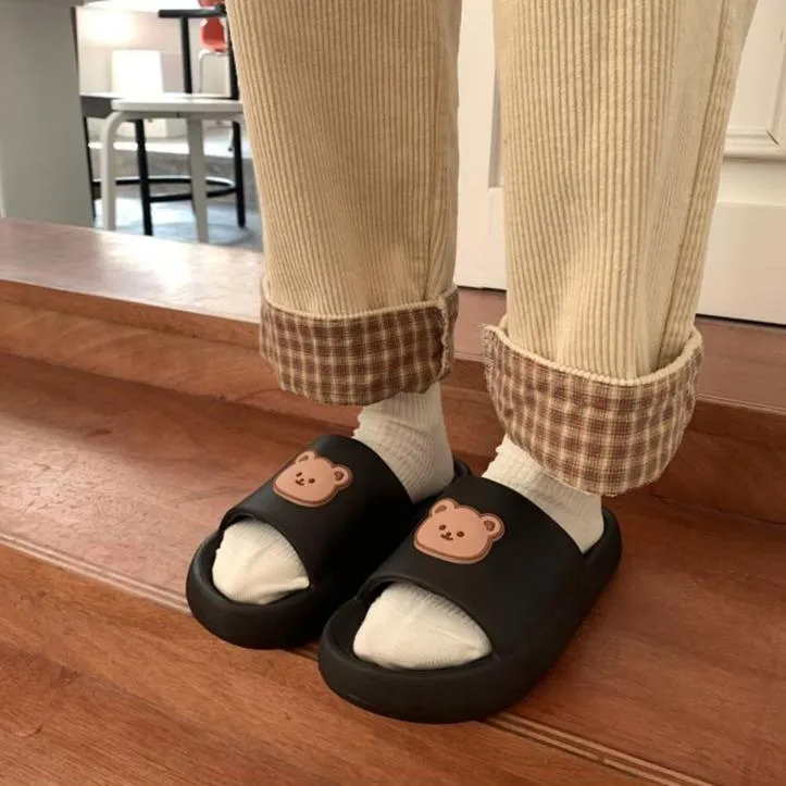 Experience Luxury at Home with Beary Cute Open-Toe Slippers