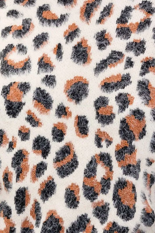 Fuzzy Cheetah Print Sweater by Gilli