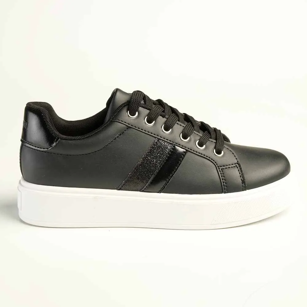 Madison Lace-Up Fashion Sneaker - Black