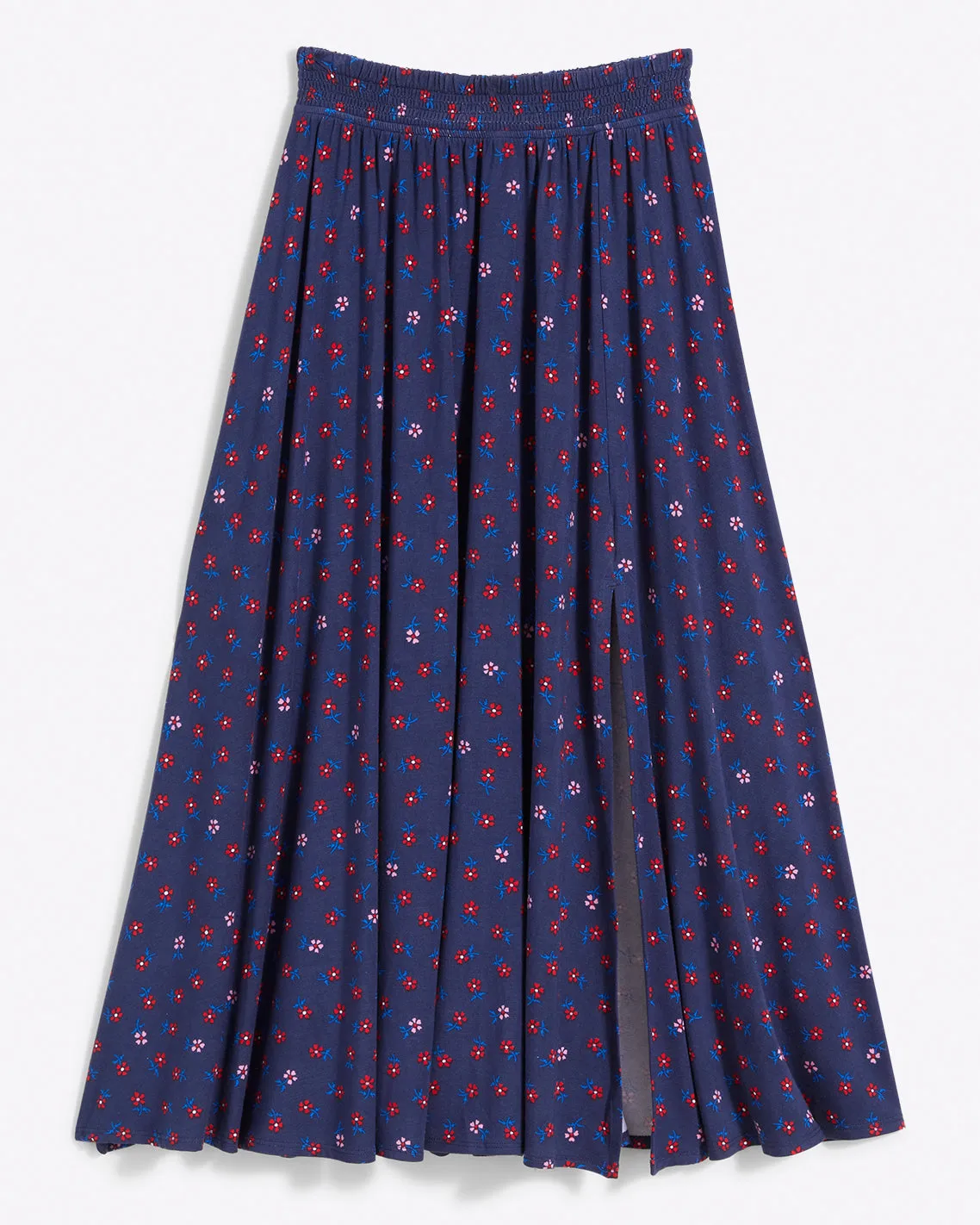 Slit Side Skirt in Falling Daisies